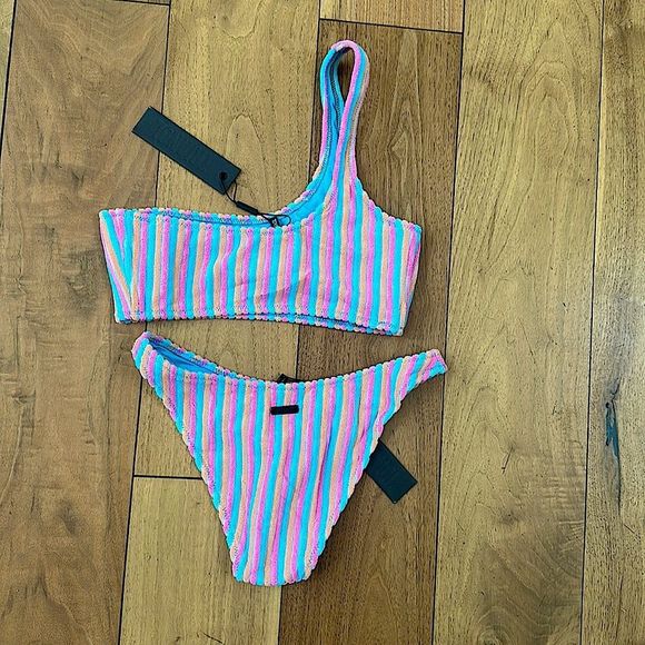 TRIANGL MELROSE CHEEKY SHERBET STRIPE SET NEW WITH TAGS + BAG - Picture 4 of 5